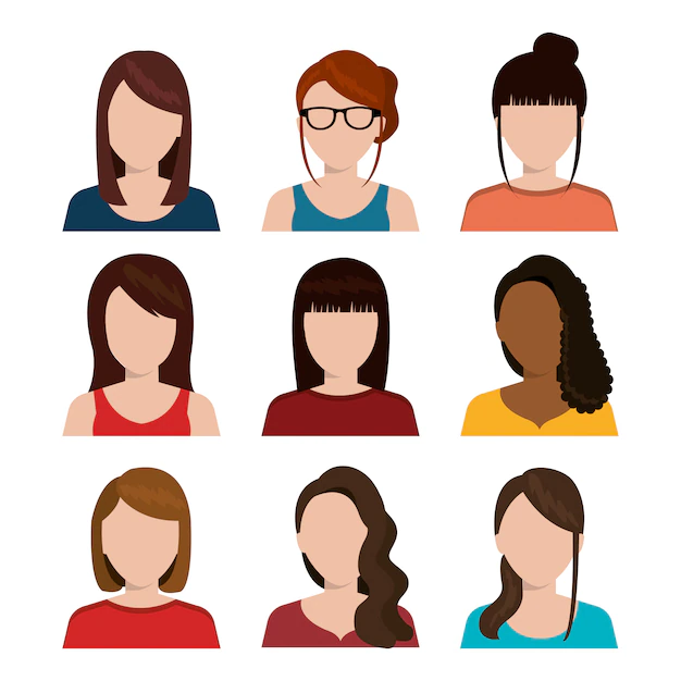 Free Vector | Young people avatar silhouette