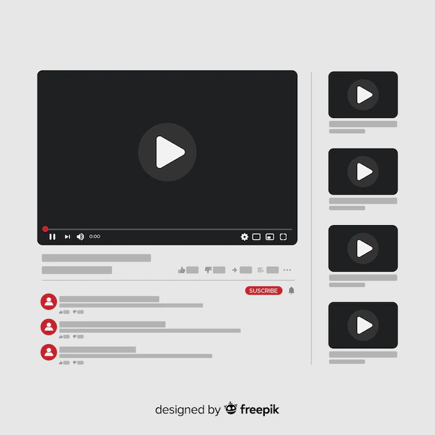 Free Vector | Youtube video player template vectorized