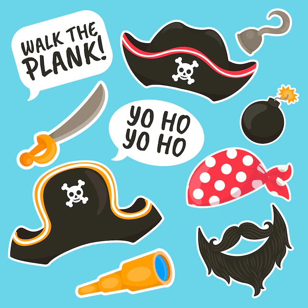 Free Vector | Hand drawn photo booth props