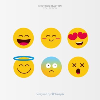 Free Vector | Flat emoticon reaction collectio