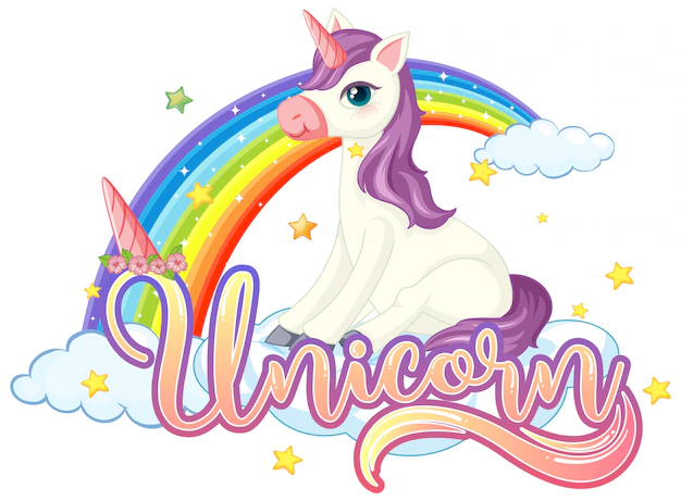 Free Vector | Cute unicorn with unicorn sign