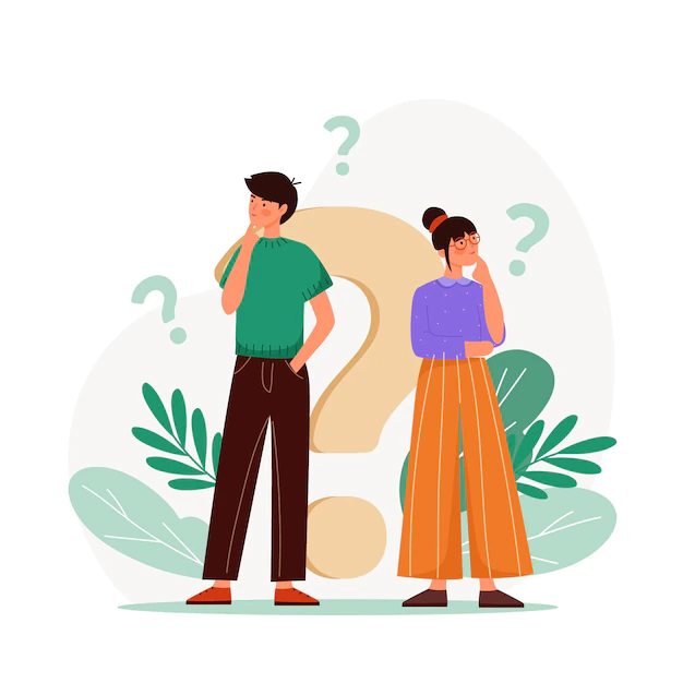 Free Vector | Pack of flat people asking questions