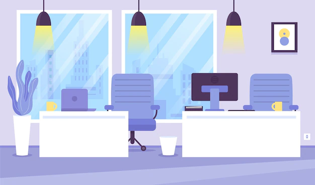 Free Vector | Office - background for video conferencing