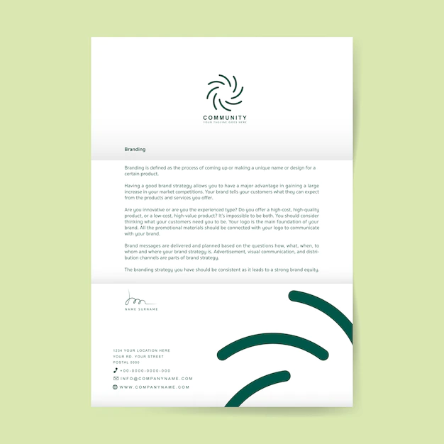 Free Vector | Business letter with logo