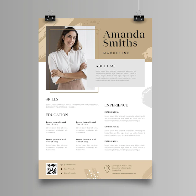 Free Vector | Minimalist cv template