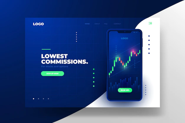 Free Vector | Stock exchange application - landing page