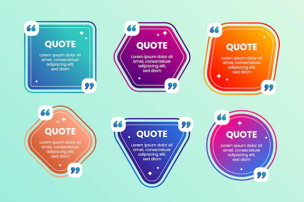 Free Vector | Gradient quote box frame collection
