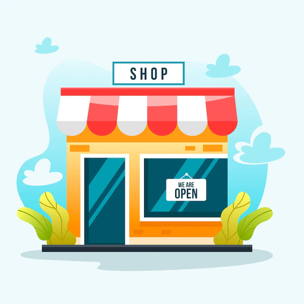 Free Vector | Shop with the sign we are open