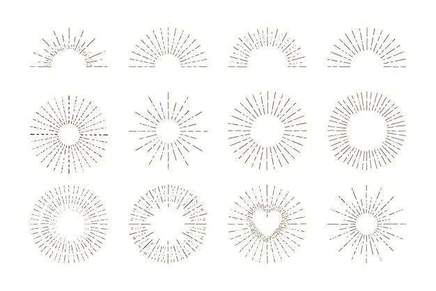 Free Vector | Hand drawn sunbursts collection