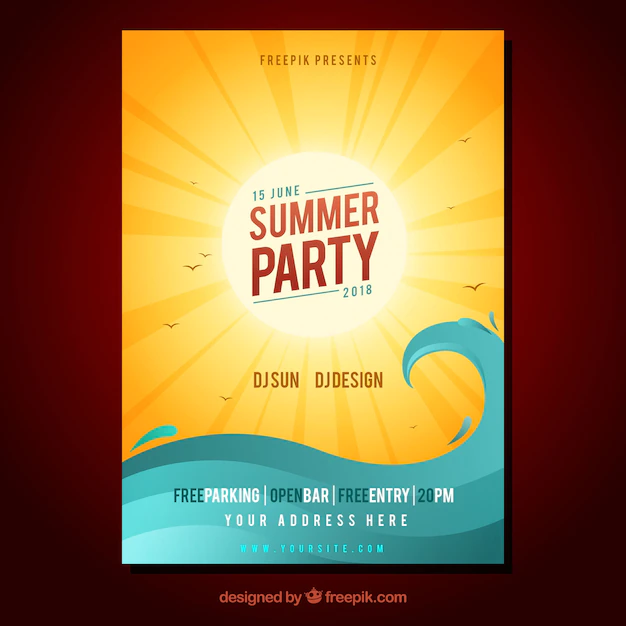 Free Vector | Summer party poster