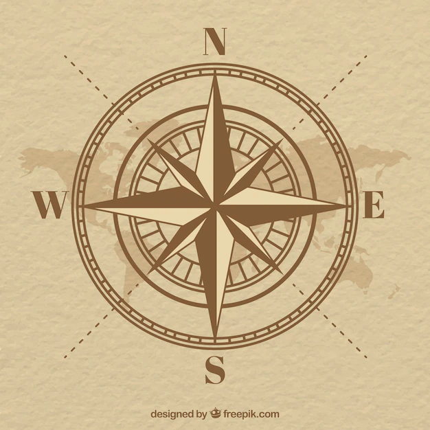 Free Vector | Flat map compass background