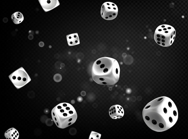 Free Vector | 3d rendering of dices illustration