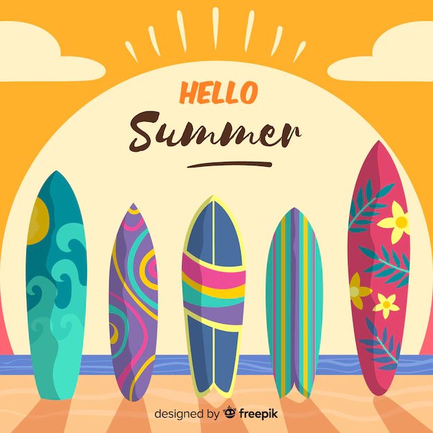 Free Vector | Flat hello summer background