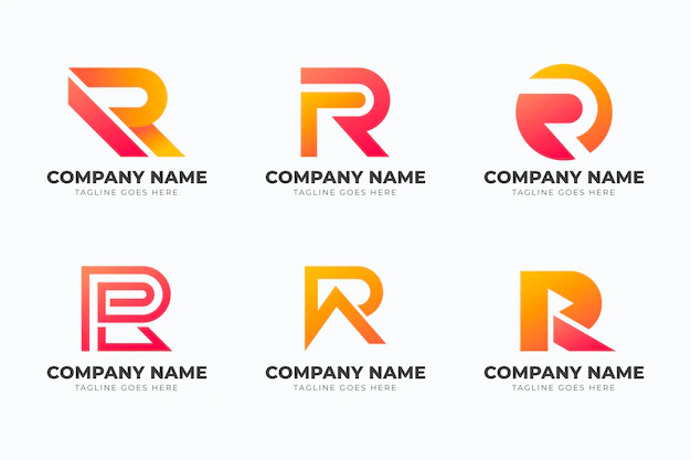 Free Vector | Gradient r logo template collection