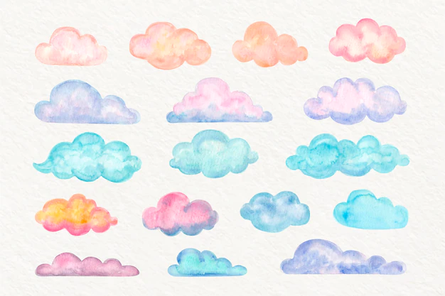 Free Vector | Watercolor clouds collection