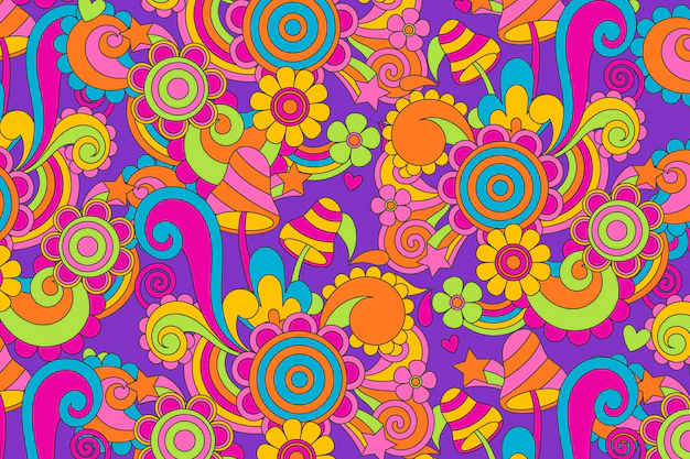 Free Vector | Psychedelic groovy background