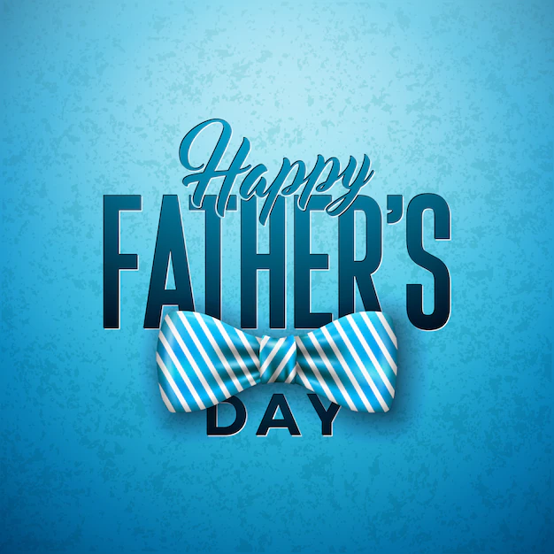 Free Vector | Happy father's day greeting card design with sriped bow tie and typography letter