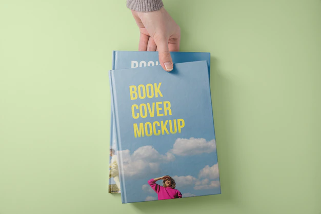 Free PSD | Hand holding  book mockup