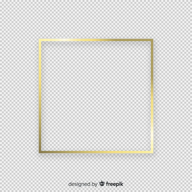 Free Vector | Realistic golden frame on transparent background