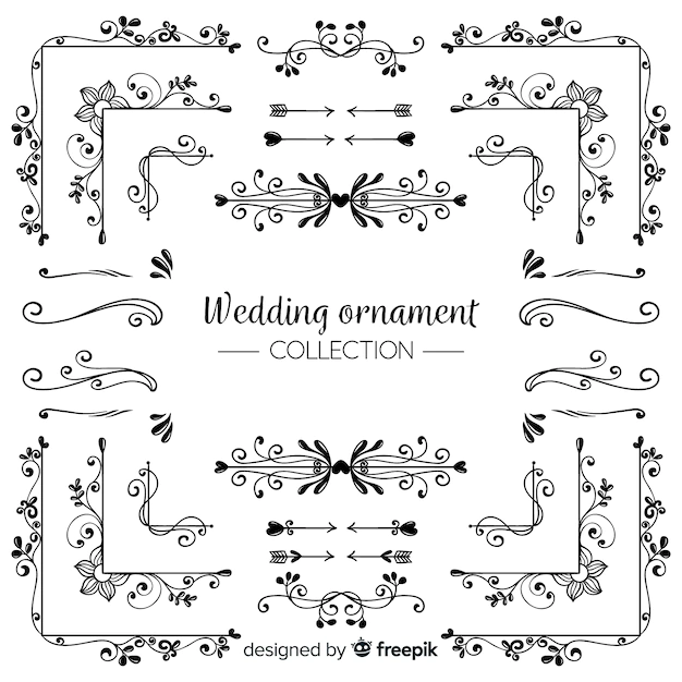 Free Vector | Hand drawn wedding ornament collection