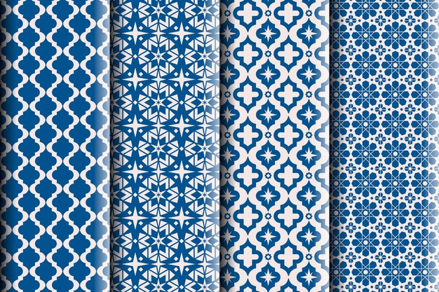 Free Vector | Flat ornamental arabic pattern collection