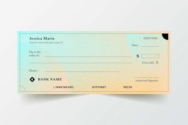 Free Vector | Gradient blank check template
