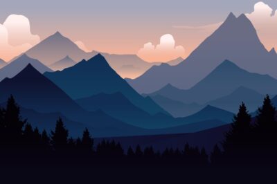 Free Vector | Gradient mountain landscape