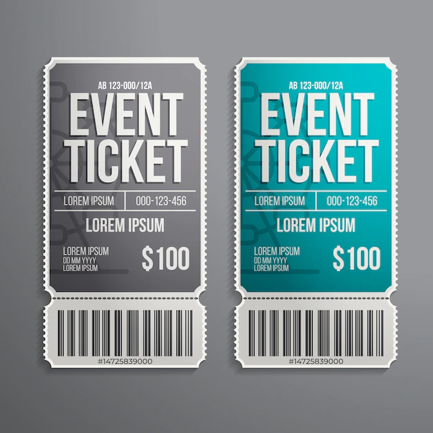 Free Vector | Realistic ticket mockup design
