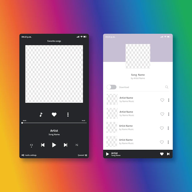 Free Vector | Music player app interface
