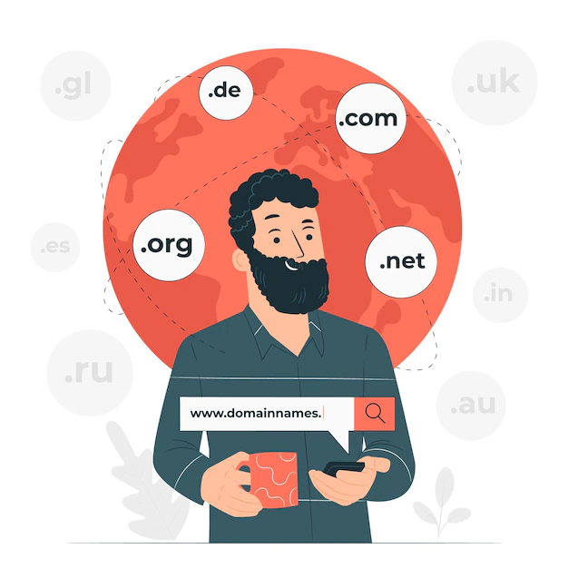 Free Vector | Domain names concept illustration