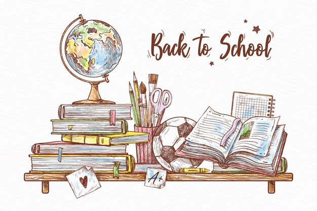 Free Vector | Hand drawn back to school background