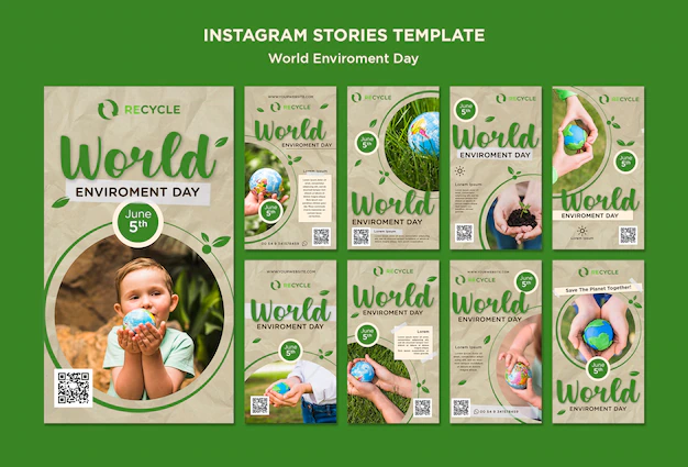 Free PSD | World environment day instagram stories template design