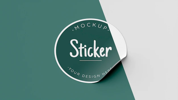 Free PSD | Top view sticker mock up