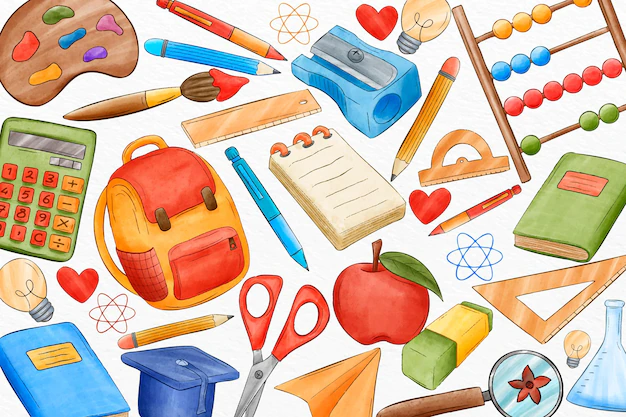 Free Vector | Watercolor back to school background