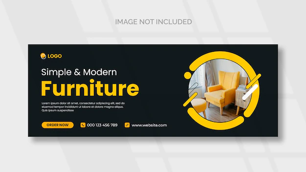 Free PSD | Furniture facebook cover and web banner template