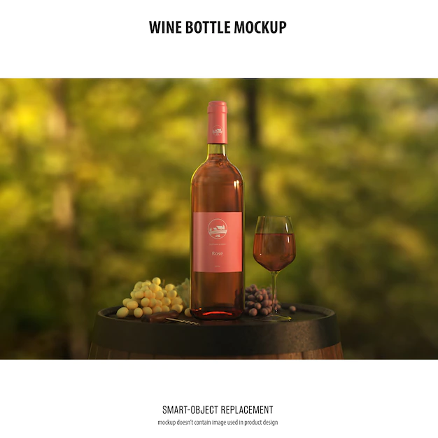 Free PSD | Wine bottle mockup