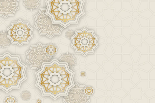 Free Vector | Realistic three-dimensional arabic ornamental background