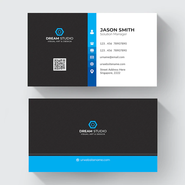 Free PSD | Blue and white business card