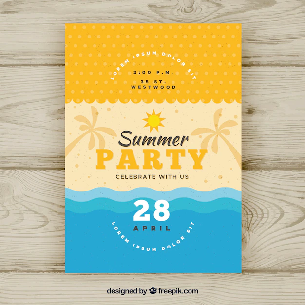 Free Vector | Summer party poster