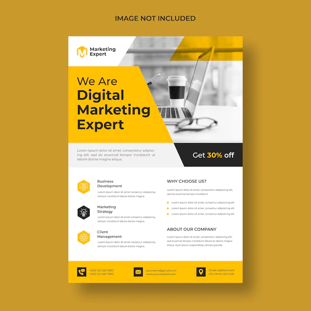 Free PSD | Modern digital marketing flyer template