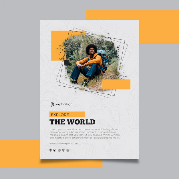 Free Vector | Hiking poster template