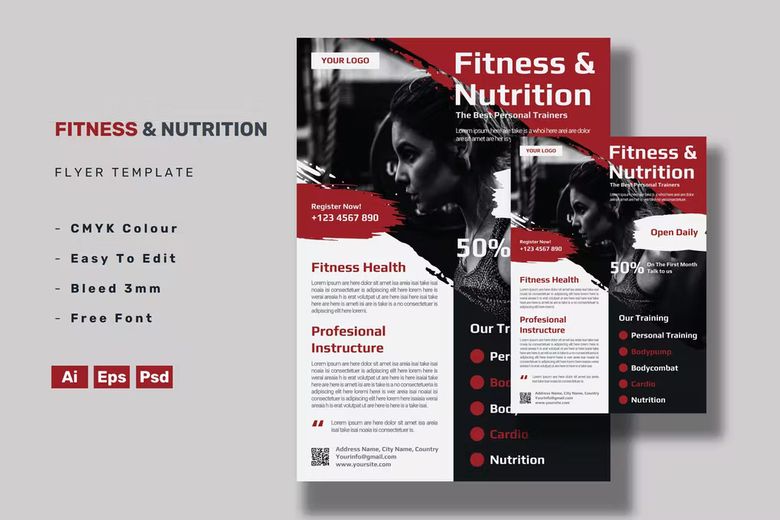 Fitness & Nutrition Flyer free download