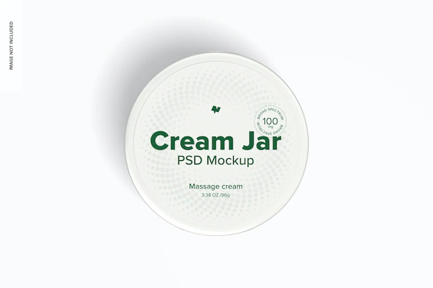 Free PSD | 3.38 oz cream jar mockup