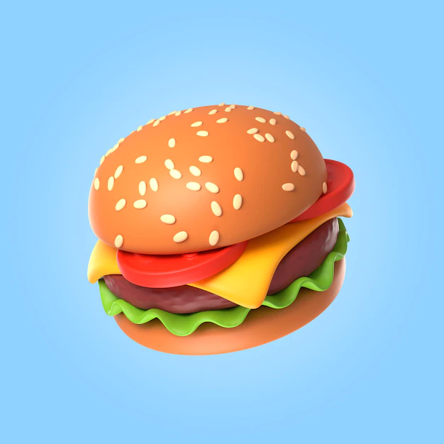 Free PSD | 3d rendering of delicious cheese burger