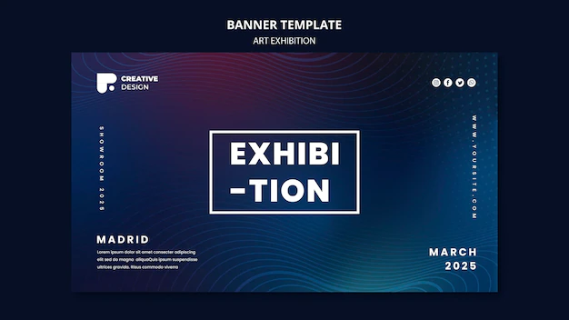Free PSD | Art exhibition abstract banner template