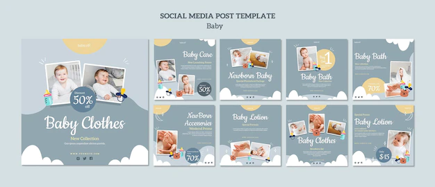 Free PSD | Baby shop social media posts