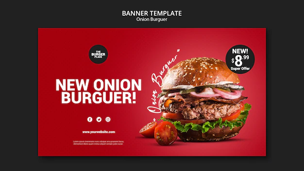 Free PSD | Banner template for burger restaurant