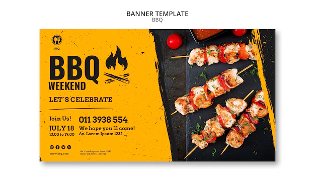 Free PSD | Barbecue party banner template