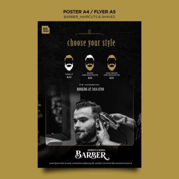 Free PSD | Barber shop flyer template