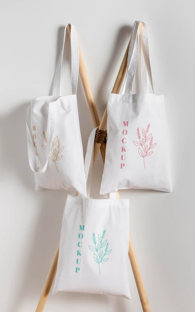 Free PSD | Beautiful textile tote bag mockup